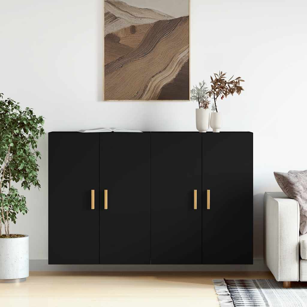 Armarios de pared 2 uds madera de ingeniería blanco