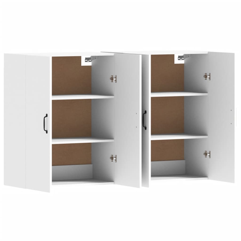 Armarios de pared 2 uds madera de ingeniería blanco