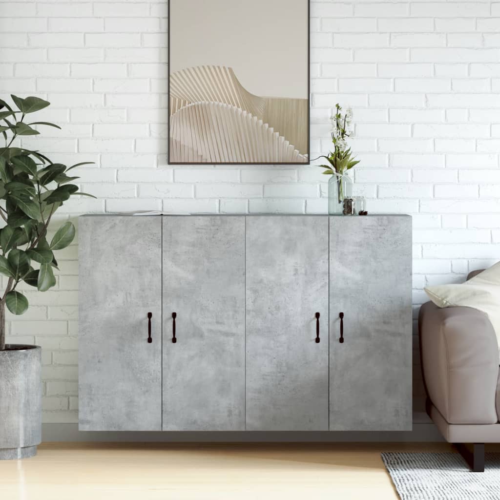 Armarios de pared 2 uds madera de ingeniería blanco