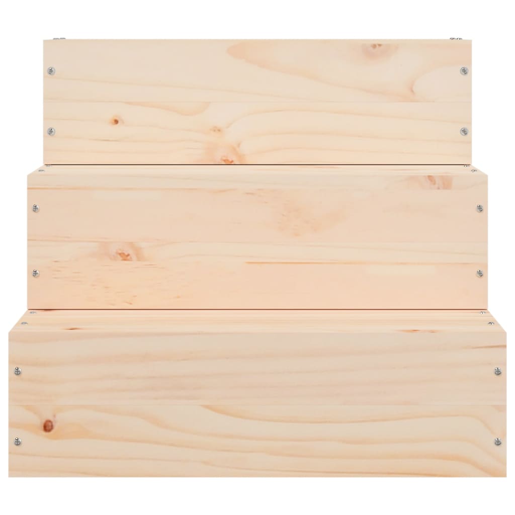 Escalera para mascotas madera maciza de pino 40x37,5x35 cm