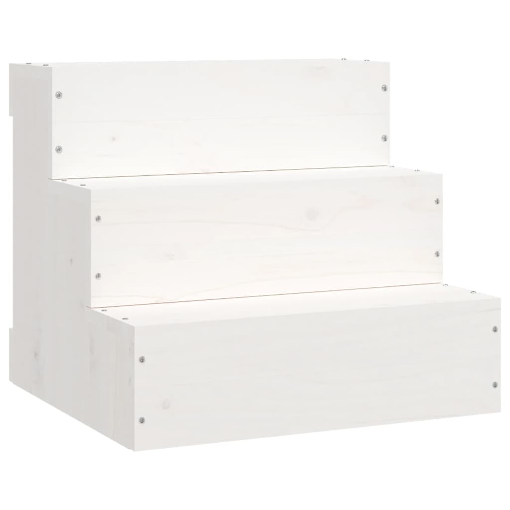 Escalera para mascotas madera maciza pino blanco 40x37,5x35 cm