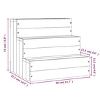 Escalera para mascotas madera maciza pino blanco 40x37,5x35 cm