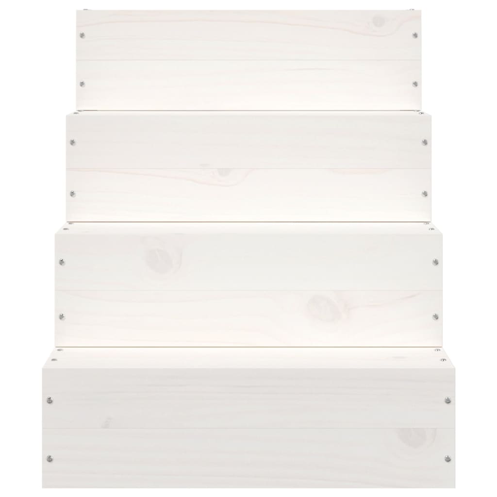 Escalera para mascotas madera maciza de pino blanco 40x49x47 cm