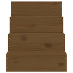 Escalera mascotas madera maciza de pino marrón miel 40x49x47 cm