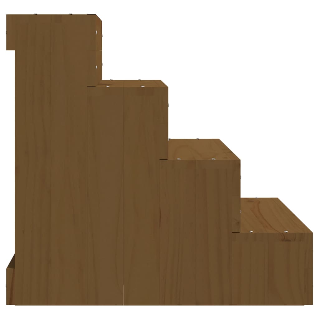 Escalera mascotas madera maciza de pino marrón miel 40x49x47 cm