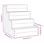 Escalera mascotas madera maciza de pino marrón miel 40x49x47 cm