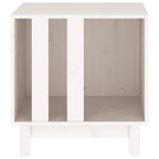 Caseta para perros madera maciza de pino blanco 50x40x52 cm