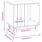 Caseta para perros madera maciza de pino blanco 50x40x52 cm