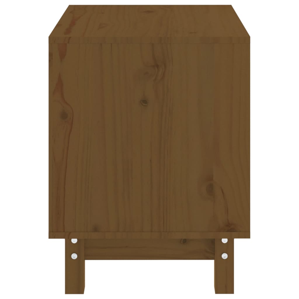 Cama para perros madera maciza pino marrón miel 50x40x52 cm