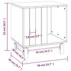 Cama para perros madera maciza pino marrón miel 50x40x52 cm