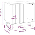 Caseta para perros madera maciza de pino blanco 60x45x57 cm