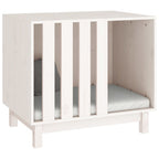 Caseta para perros madera maciza de pino blanco 70x50x62 cm