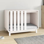 Caseta para perros madera maciza de pino blanco 90x60x67 cm