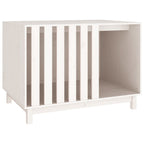 Cama para perros madera maciza de pino blanco 100x70x72 cm