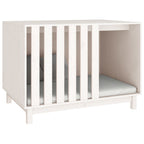 Cama para perros madera maciza de pino blanco 100x70x72 cm