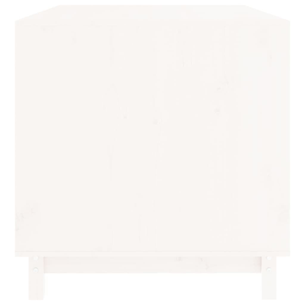 Cama para perros madera maciza de pino blanco 100x70x72 cm