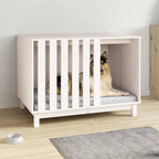 Cama para perros madera maciza de pino blanco 100x70x72 cm