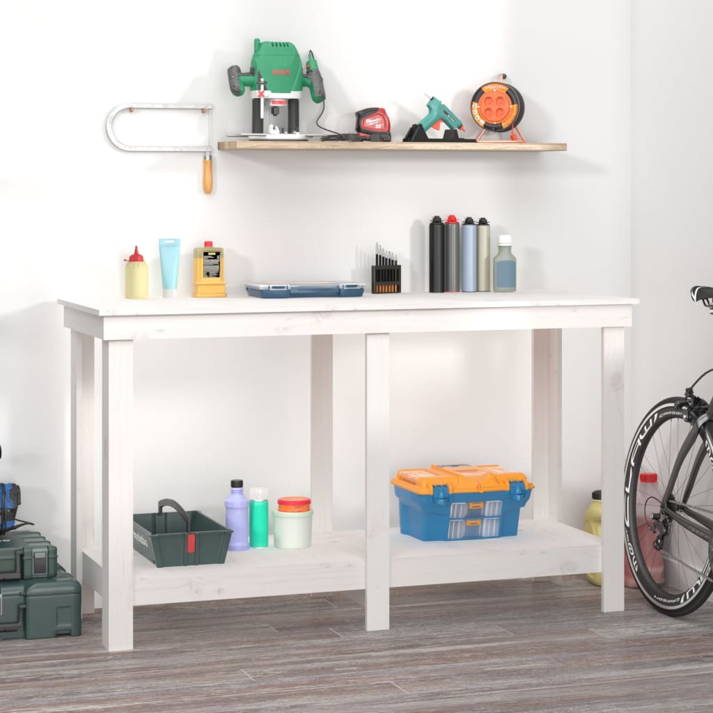 Banco de trabajo de madera maciza de pino 110,5x50x80 cm