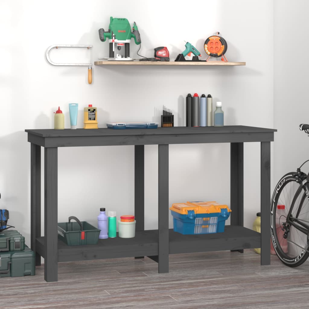 Banco de trabajo de madera maciza de pino 110,5x50x80 cm
