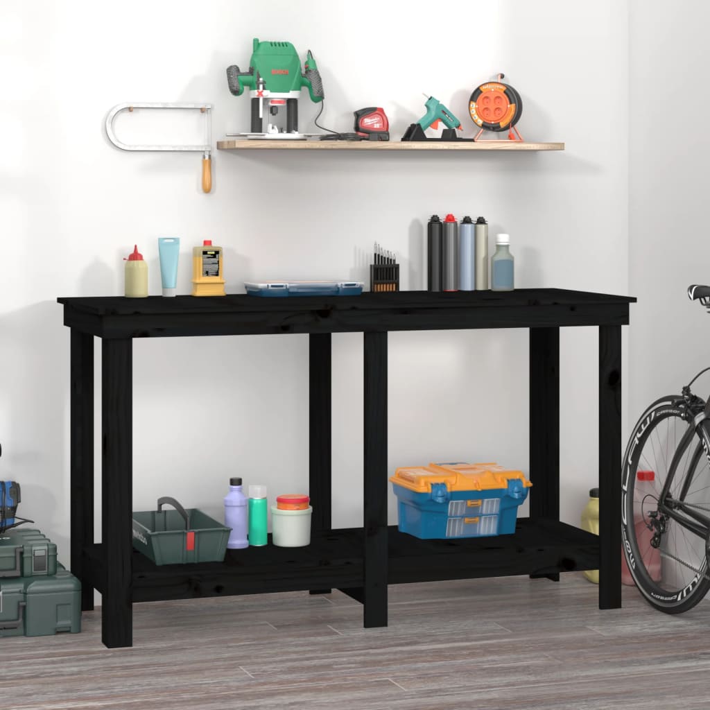 Banco de trabajo de madera maciza de pino 110,5x50x80 cm