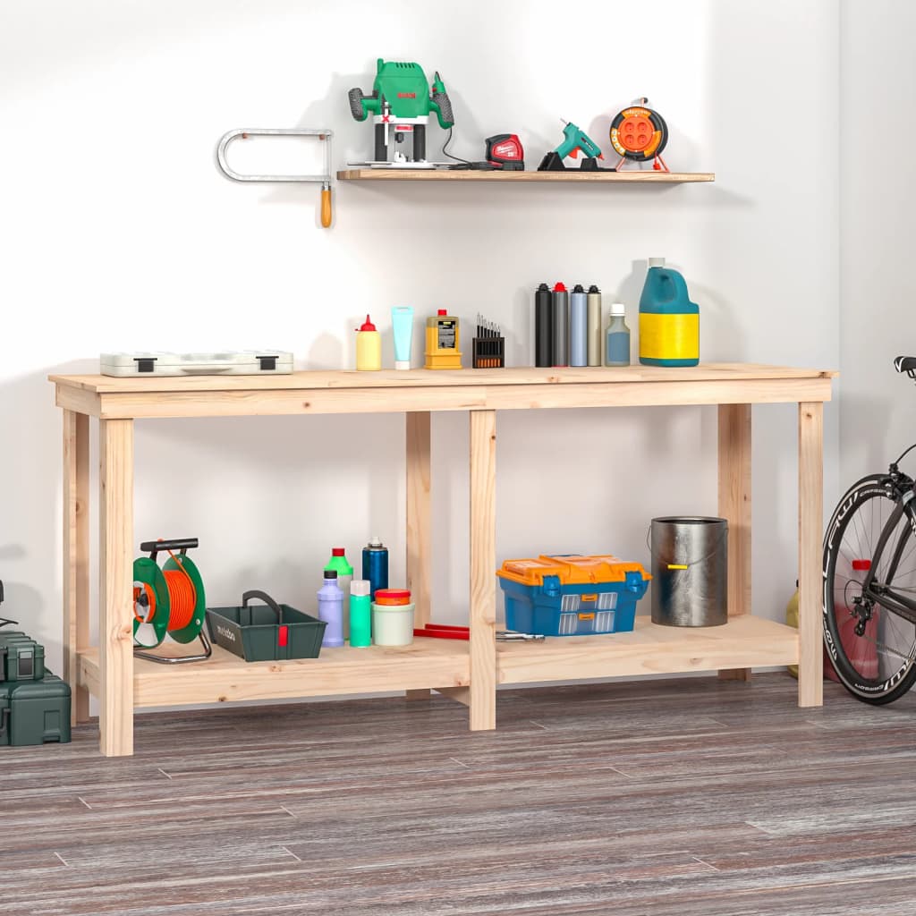 Banco de trabajo de madera maciza de pino 110,5x50x80 cm