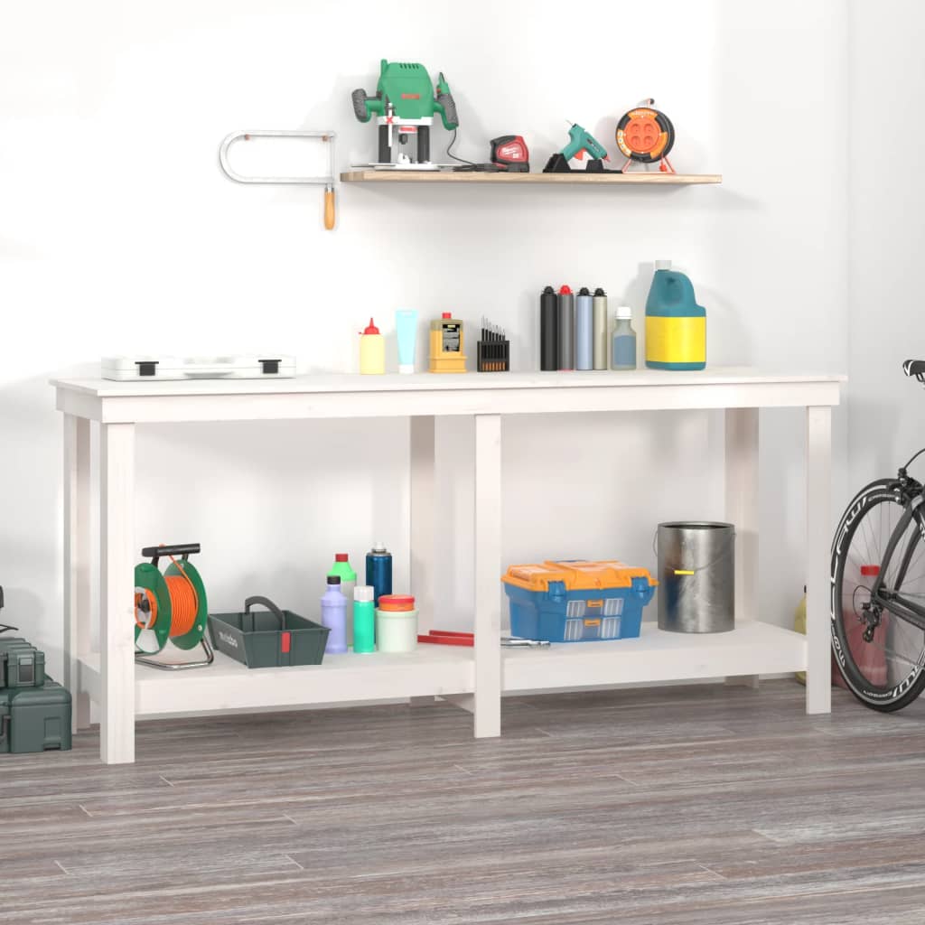 Banco de trabajo de madera maciza de pino 110,5x50x80 cm