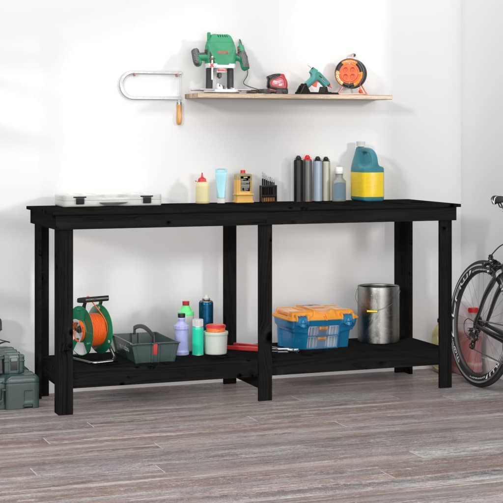 Banco de trabajo de madera maciza de pino 110,5x50x80 cm