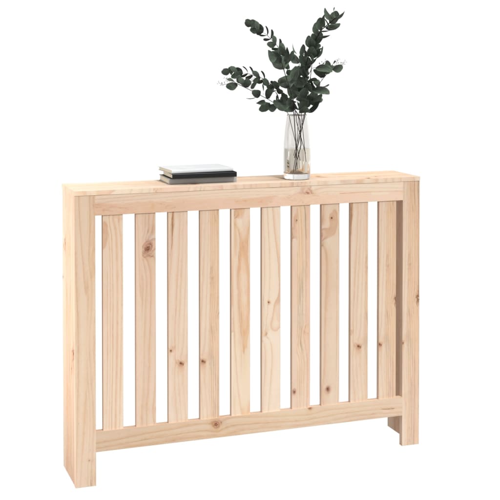 Cubierta de radiador madera maciza de pino 108,5x19x84 cm