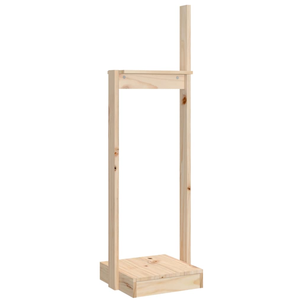 Soporte para leña madera maciza de pino 33,5x30x110 cm