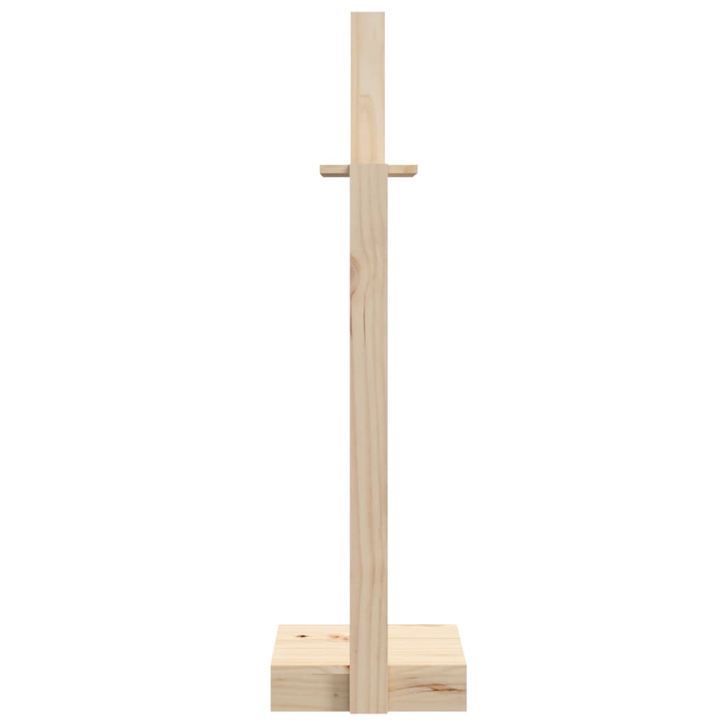 Soporte para leña madera maciza de pino 33,5x30x110 cm