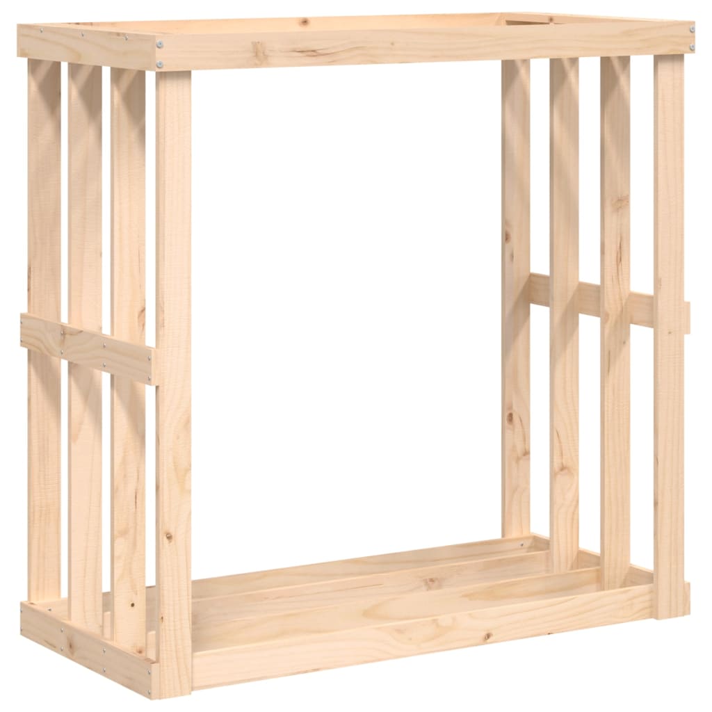 Soporte para leña de exterior madera maciza pino 108x52x106 cm