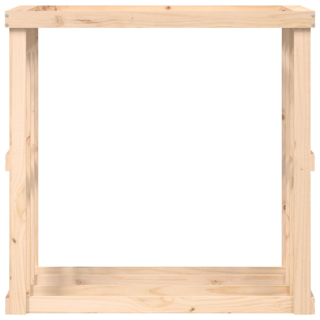 Soporte para leña de exterior madera maciza pino 108x52x106 cm