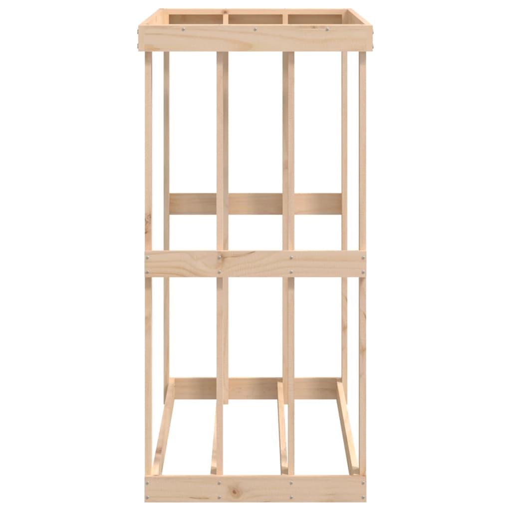 Soporte para leña de exterior madera maciza pino 108x52x106 cm