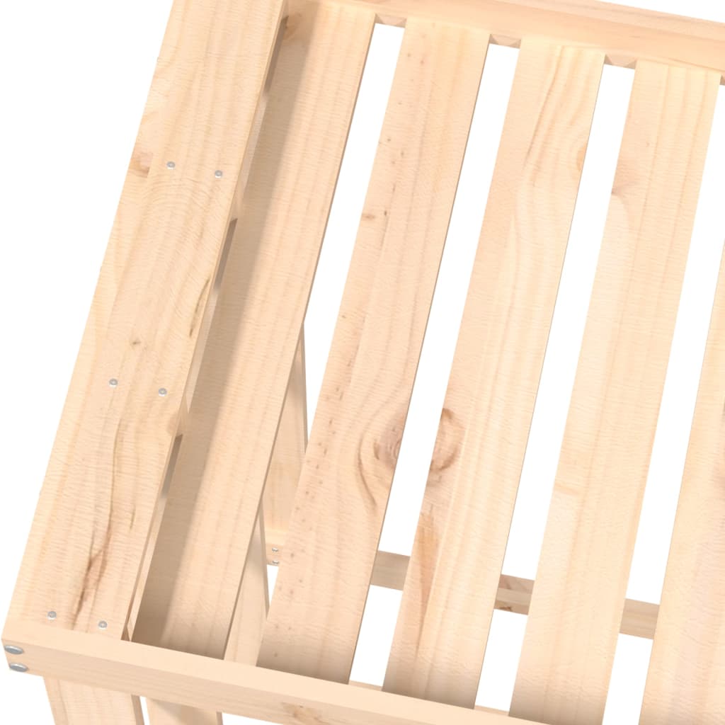 Soporte para leña de exterior madera maciza pino 108x52x106 cm