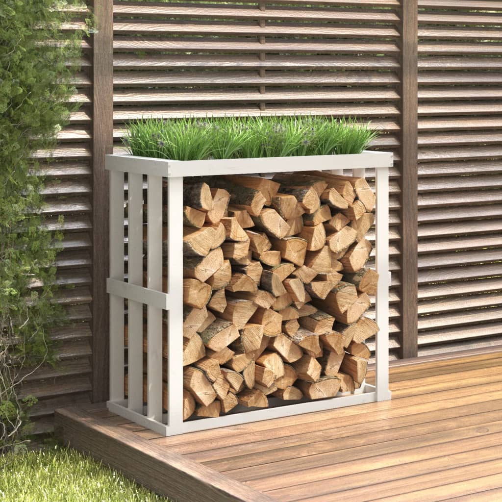 Outdoor firewood rack solid pine 108x52x106 cm