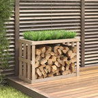 Soporte para leña de exterior madera maciza pino 108x52x106 cm