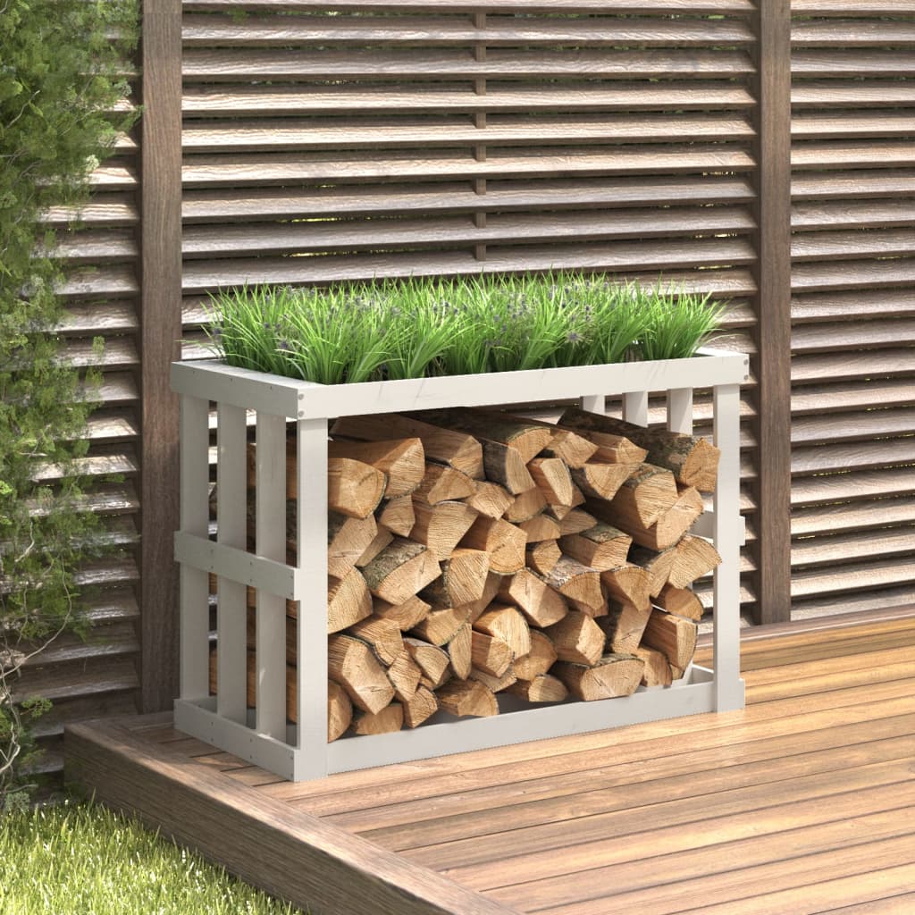 Outdoor firewood rack solid pine 108x52x106 cm