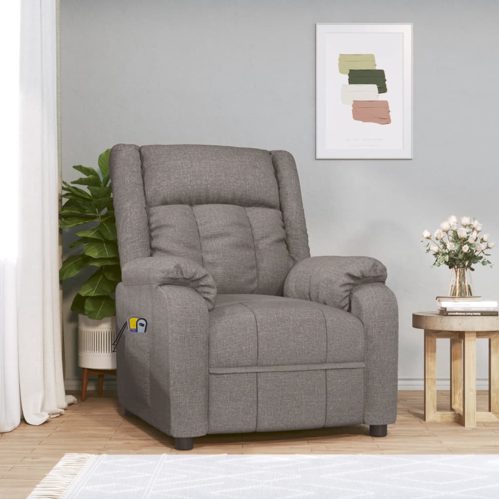Sillón de masaje eléctrico cuero sintético color capuchino