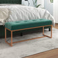 Banco de veludo verde escuro 110x36x45 cm