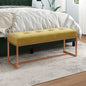 Banco de veludo amarelo mostarda 110x36x45 cm