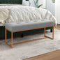 Banco de veludo bege 110x36x45 cm