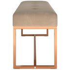 Banco de terciopelo beige 110x36x45 cm