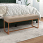 Banco de veludo bege 110x36x45 cm
