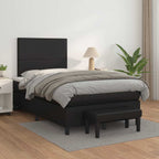 Cama box spring con colchón cuero sintético blanco 100x200 cm