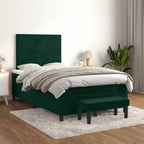 Cama box spring con colchón cuero sintético blanco 100x200 cm