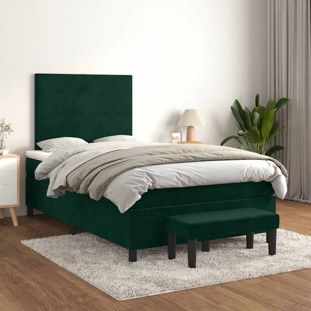 Cama box spring con colchón cuero sintético blanco 100x200 cm
