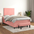 Cama box spring con colchón cuero sintético blanco 100x200 cm