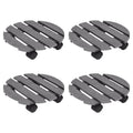 Soportes con ruedas para plantas 4 uds gris WPC 30x30x7,5 cm