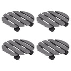 Soportes con ruedas para plantas 4 uds gris WPC 30x30x7,5 cm