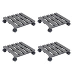 Soportes con ruedas para plantas 4 uds gris WPC 30x30x7,5 cm